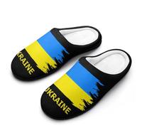 I Love Ukraine Women's Slippers Cotton Warm House Shoes with Rubber Anti-Slip Sole Slip On for Home Outdoor 7-8(39-40