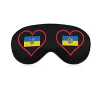 I Love Ukrainian Red Heart Funny Sleep Eye Mask Soft Blindfold Eye Cover with Adjustable Strap Night Eyeshade for Men Women