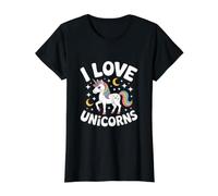 I Love Unicorns Cute Magical Creature Value Graphic T-Shirt