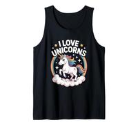 I Love Unicorns Cute Rainbow Magic Stars Tank Top