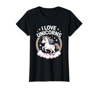 I Love Unicorns Cute Rainbow Magic Stars Value Graphic T-Shirt