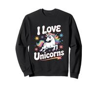 I Love Unicorns Fantasy Pastel Stars Sweatshirt
