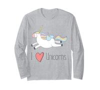 I Love Unicorns Funny Cartoon T-Shirt Long Sleeve T-Shirt
