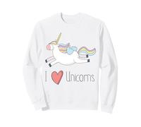 I Love Unicorns Funny Cartoon T-Shirt Sweatshirt