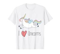 I Love Unicorns Funny Cartoon T-Shirt T-Shirt