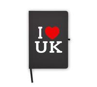 I Love United Kingdom England Notebook, Blank Pages, Faux Leather Cover, Planner, Journal, Workbook