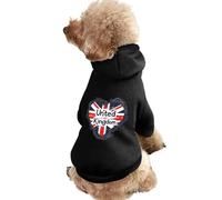 I Love United Kingdom Print Pet Dog Hoodie Novelty Clothes Pullover Sweatshirt for Small Puppy and Cats