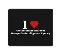 I Love United States National Geospatial-Intelligence Agency Desk Mat With Stitched Edges Mousepad Portable Mouse Pad For Work Travel Studying 25X30Cm