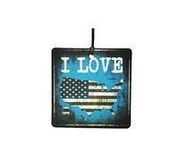 I Love USA Land Of The Free Home Of The Brave Car Air Freshener (Fun Birthday/Flag Patriotic/Xmas Christmas Stocking Filler/Secret Santa/Unique Novelty Scented Gift)