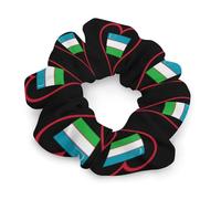 I Love Uzbekistan Red Heart Hair Scrunchies for Women Elastic Hair Bands Soft Hair Ties for Styling Gift Christmas Valentine's Day