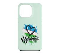 I Love Uzbekistan Travel Heart Flag Art Vacation Design Case for iPhone 13 Pro