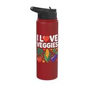 I Love Veggies Cute Vegetable Design Stainless Steel Insulated Water Bottle
