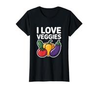 I Love Veggies Fresh Garden Enthusiast Value Graphic T-Shirt, Women, Black, M