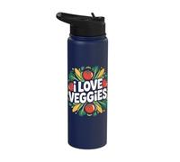 I Love Veggies Fresh Tomato Corn Stainless Steel Insulated Water Bottle