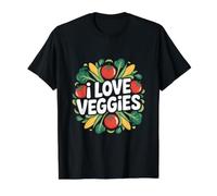 I Love Veggies Fresh Tomato Corn Value Graphic T-Shirt, Men, Black, M