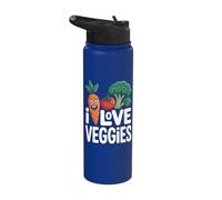 I Love Veggies Funny Vegetable Art Stainless Steel Insulated Water Bottle