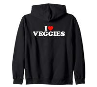 I Love Veggies, I Heart Veggies Zip Hoodie