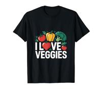 I Love Veggies Passionate Healthy Living Value Graphic T-Shirt, Men, Black, S