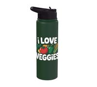 I Love Veggies Tomato Corn Peppers Stainless Steel Insulated Water Bottle