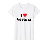 I Love Verona Value Graphic T-Shirt, Women, White, S