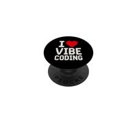I Love VIBE CODING Cool Retro Pixel Art PopSockets Adhesive PopGrip