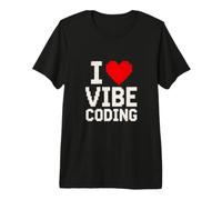 I Love Vibe Coding Cool Retro Pixel Art Premium T-Shirt