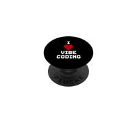 I Love Vibe Coding Pixel Heart Coder PopSockets Adhesive PopGrip