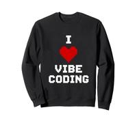 I Love Vibe Coding Pixel Heart Coder Sweatshirt