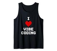 I Love Vibe Coding Pixel Heart Coder Tank Top