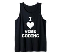 I Love Vibe Coding Pixel Heart Programmer Coder Tank Top