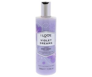 I LOVE® Violet Dreams Scented Body Wash - Rich & Creamy Foam with Natural Fruit Extracts & Pro Vitamin B5 - Moisturising, Vegan-Friendly & Cruelty-Free 350ml