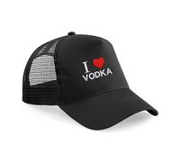 I Love Vodka Embroidered Cap | Sporty Snapback Hat for Adults | Casual Headwear Black