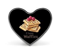 I Love Waffles Cute Brooch Badge Heart Shape Pin Hat Clothing Jewelry Accessories Gifts for Wedding Party