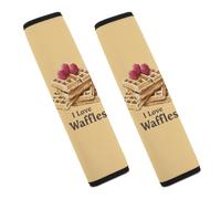 I Love Waffles1 Funny Car Seat Belt Pads Soft Shoulder Seatbelt Pads Protector Car Interior Accessories