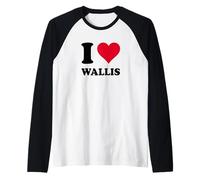 I Love Wallis Raglan Baseball Tee