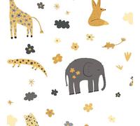 I Love Wallpaper Animal Kingdom Wallpaper In Mustard And Grey