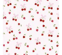 I Love Wallpaper Cherry Stripe Kisses Wallpaper In Pink & Red