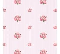 I Love Wallpaper Delicate Posy On Pinstripe Wallpaper In Pink