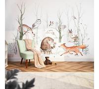 I Love Wallpaper Forest Friends Mural In Earthy Tones