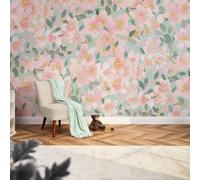 I Love Wallpaper Fresh Flowers Mural In Pink And Duck Egg