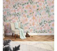 I Love Wallpaper Fresh Flowers Mural In Pink And Duck Egg (350Cm X 240Cm)