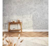 I Love Wallpaper Gentle Roses Mural In Grey (300Cm X 240Cm)