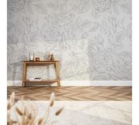I Love Wallpaper Gentle Roses Mural In Grey (350Cm X 240Cm)