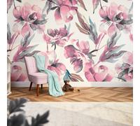 I Love Wallpaper In Bloom Mural In Watercolour Pinks