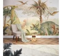 I Love Wallpaper Jurassic Mural In Watercolour Greens