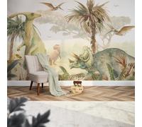I Love Wallpaper Jurassic Mural In Watercolour Greens (350Cm X 240Cm)