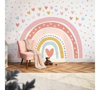 I Love Wallpaper Over The Rainbow Mural In Pink, Ochre And Blue