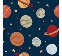 I Love Wallpaper Playful Planets Wallpaper In Warm Tones On Navy