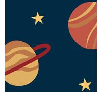 I Love Wallpaper Playful Universe Wallpaper In Warm Tones On Navy