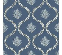 I Love Wallpaper Posy Trellis Wallpaper In Cream On Navy